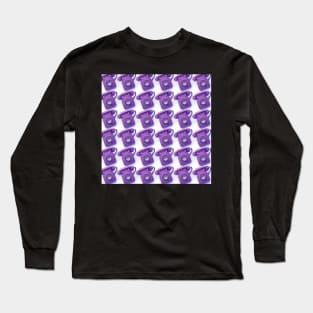 Purple vintage telephone pattern Long Sleeve T-Shirt